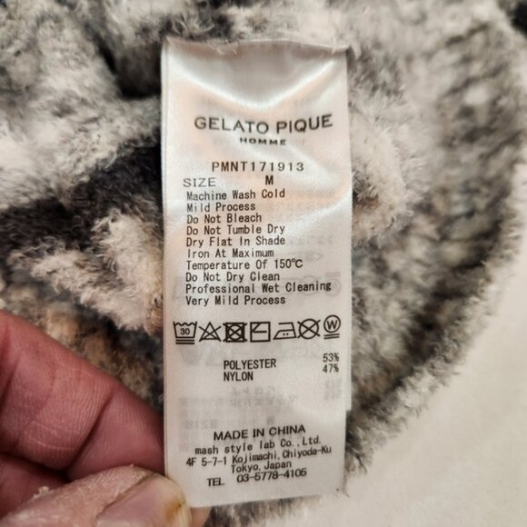 Vintage Gelato Pique Cardigan Sweater Mens Medium Terry Cloth Preppy Striped - Picture 7 of 12